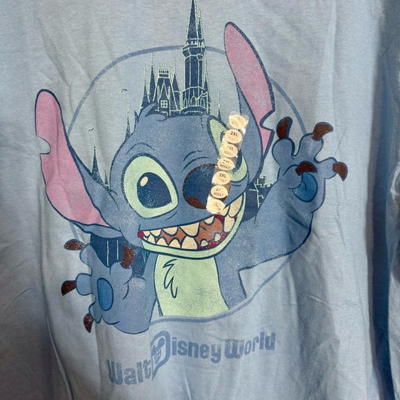 NWT. Walt Disney World Parks Stitch Cinderella Castle Adult Blue Shirt Size 2XL. - Picture 3 of 11